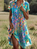 Short Sleeve Printed Dress