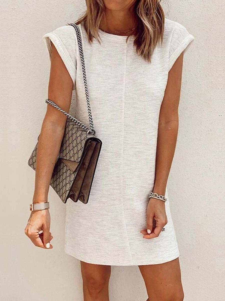 Lunimesd Solid Color Mini Dress