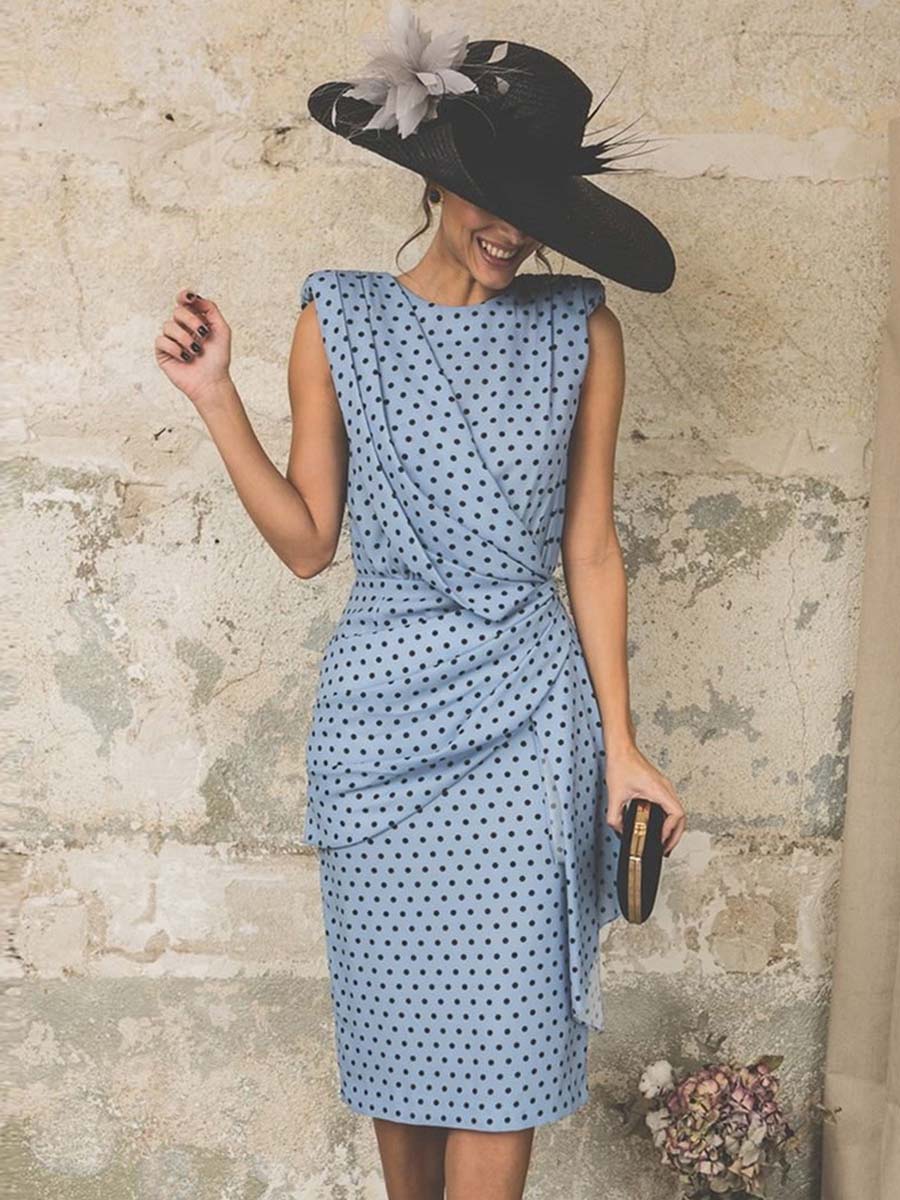 Lunimesd Sexy Dot Sleeveless Hip Dress