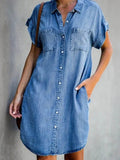 Lunimesd Button Denim Dress