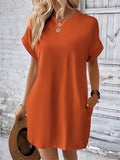 Round Neck Pocket Dress