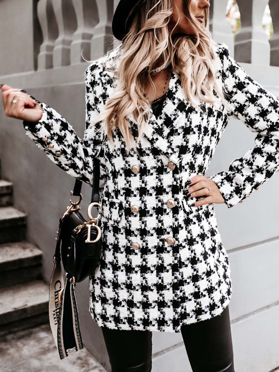 Lunimesd Suit Collar Double-Breasted Coat