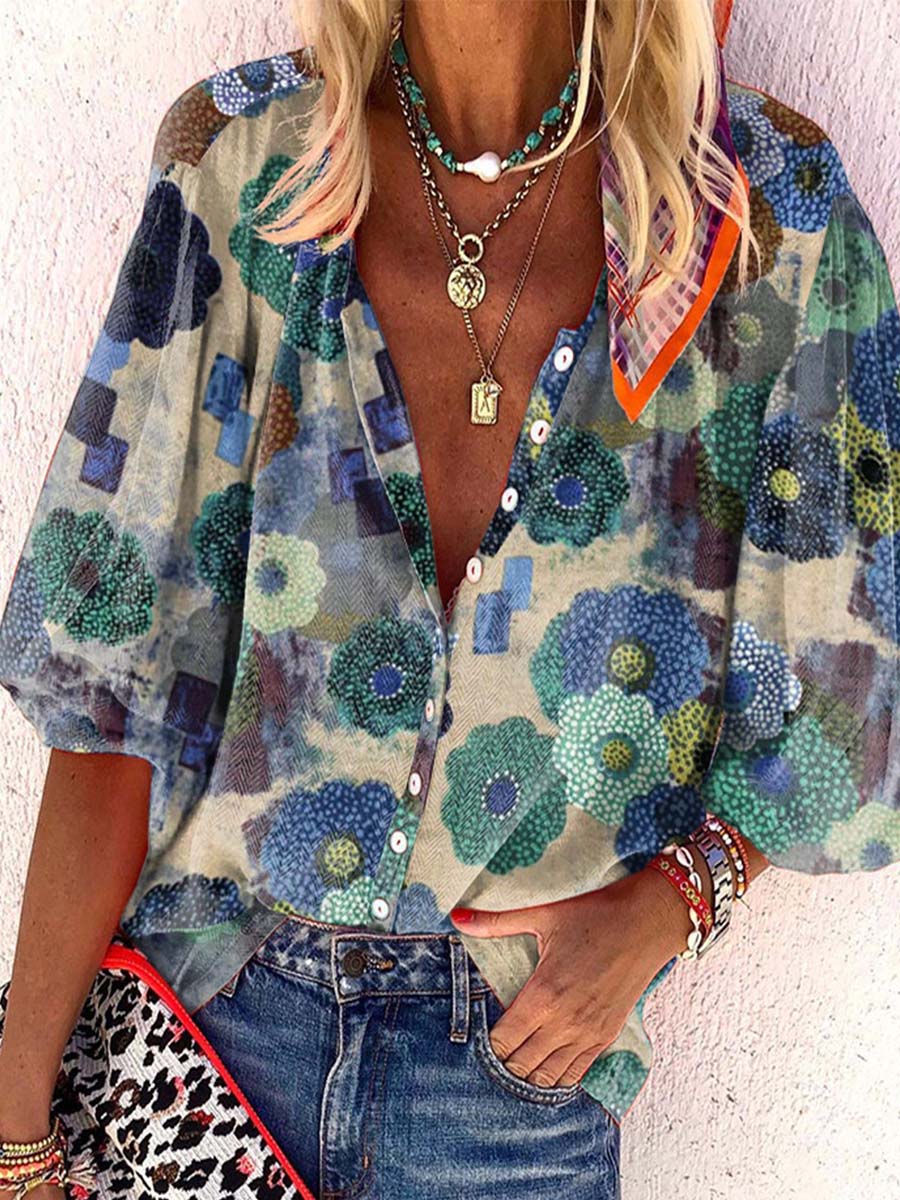 Lunimesd Loose Printed Button Shirt (3 colors)