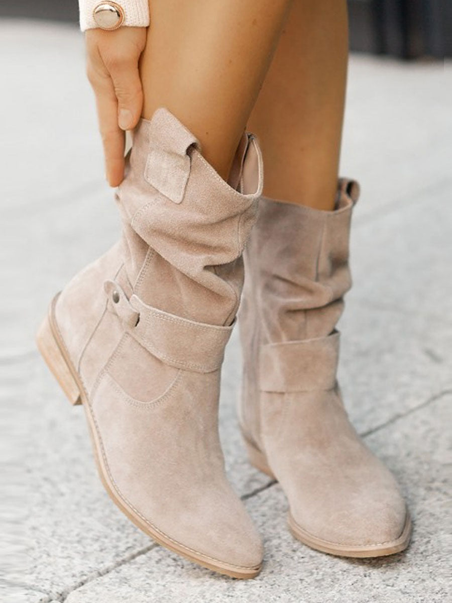 Low-heeled Suede Boots