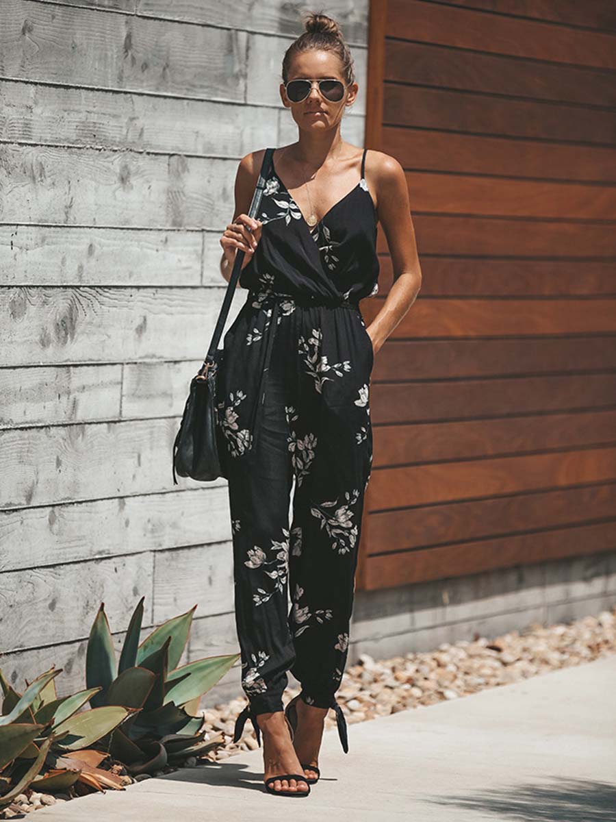 Lunimesd Sexy Printed Pocket Jumpsuit