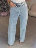 Starlit Denim Straight Pants