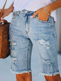 Torn Fringe Denim Pants