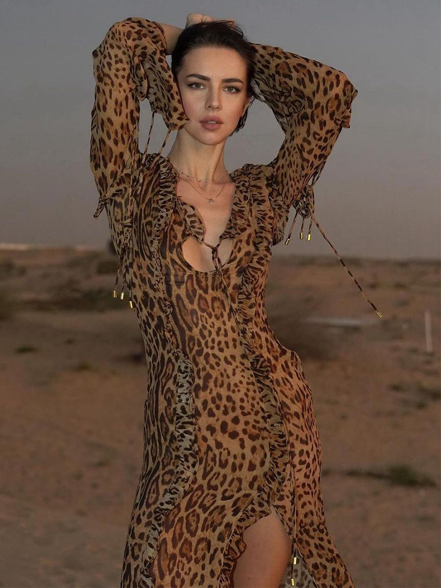 Leopard Dreams Sexy Chiffon Dress