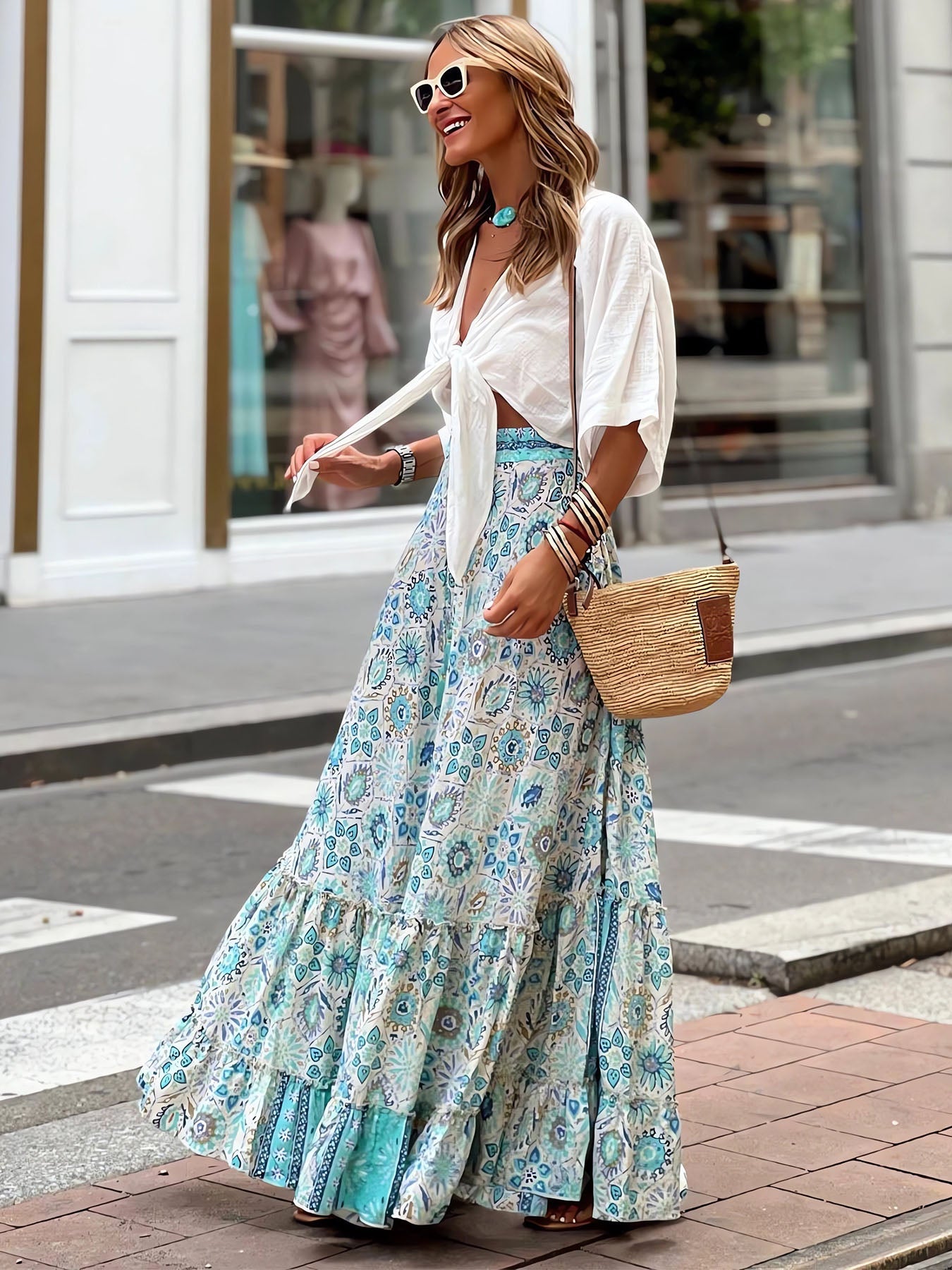 Printed Half Dress