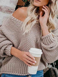 Lunimesd Loose Knit V-neck Sweater