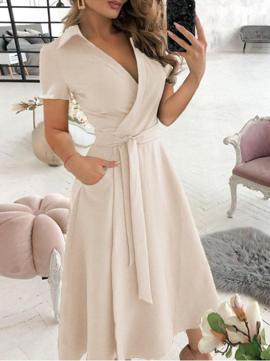 Elegant Wrap Midi Dress