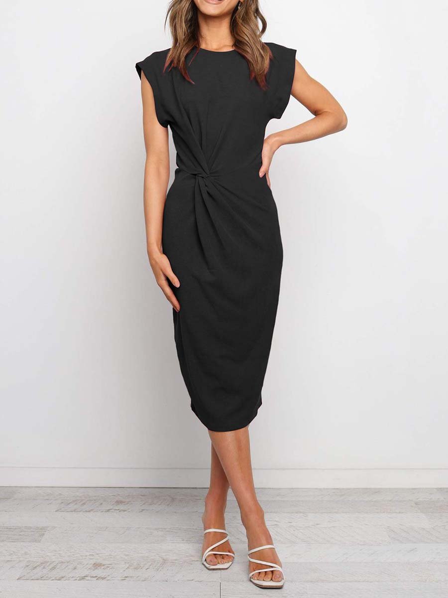 Lunimesd Twist Knot Midi Dress