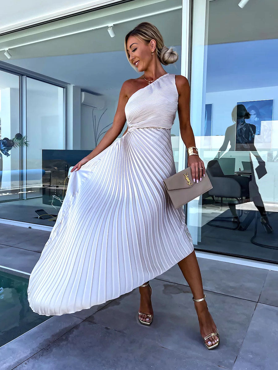 Poise Drape Pleated Dress