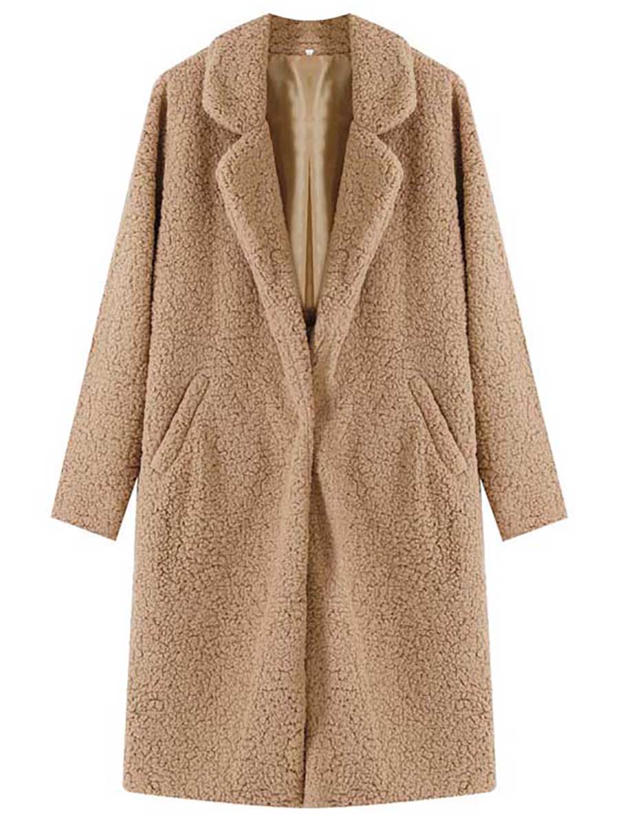 Lunimesd Long-Sleeved Lapel Plush Jacket(7 colors)