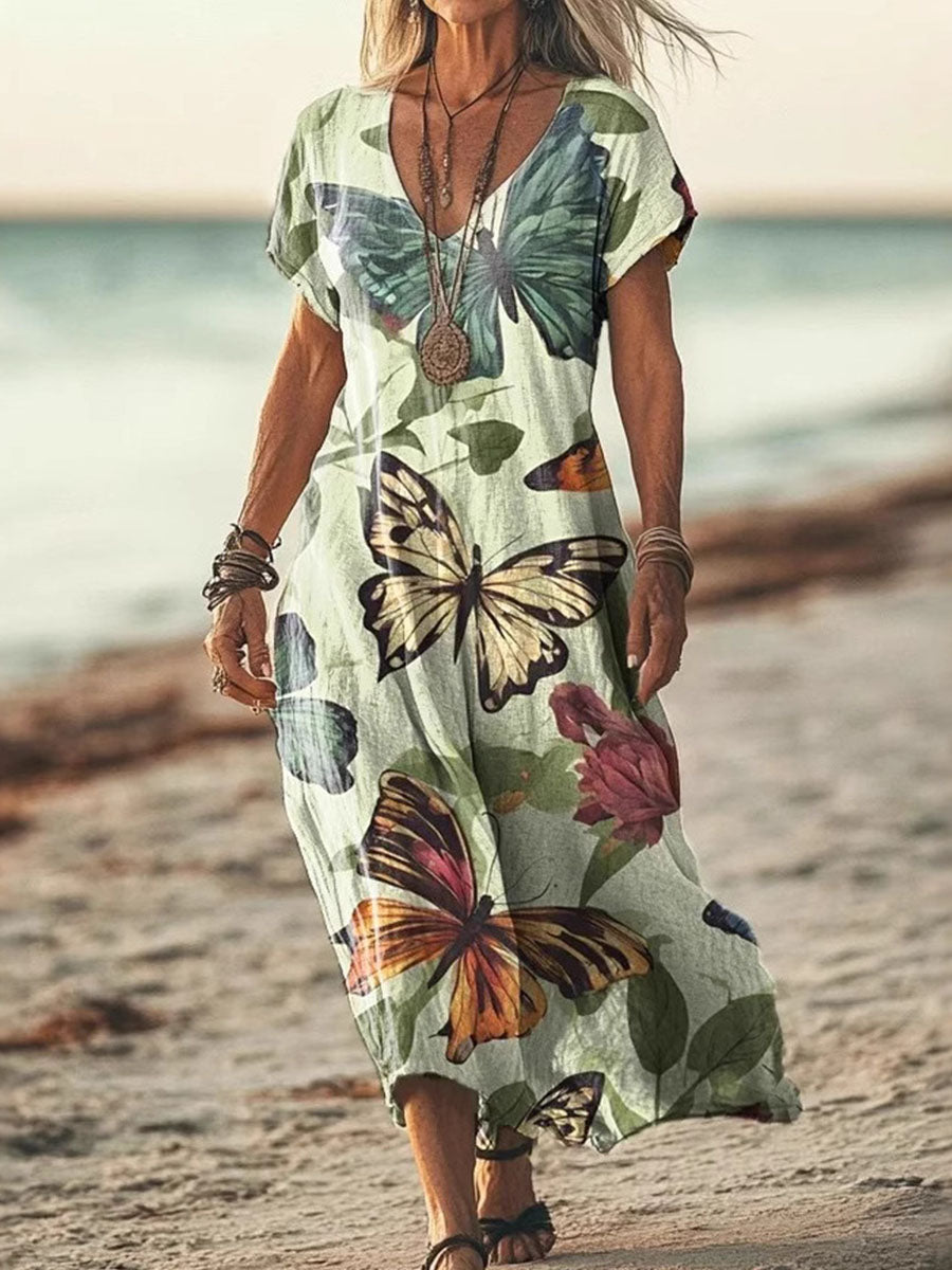 Vintage Vibrant Printed Dress