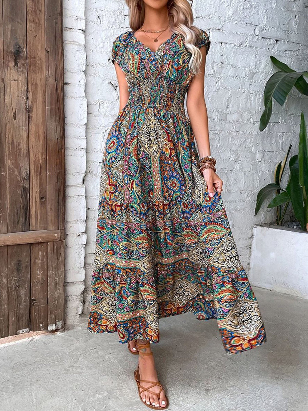 Retro Boho Maxi Dress