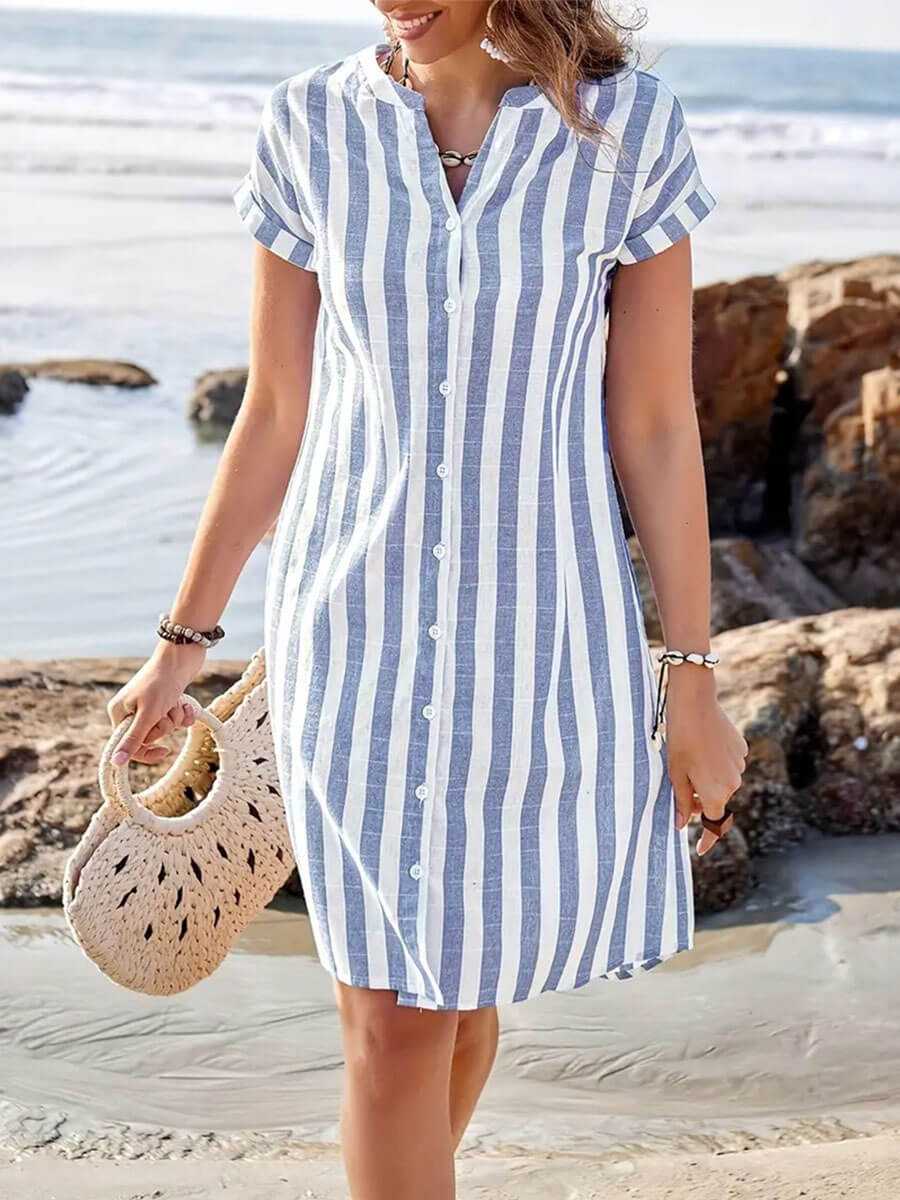 Elegant Striped Midi Dress