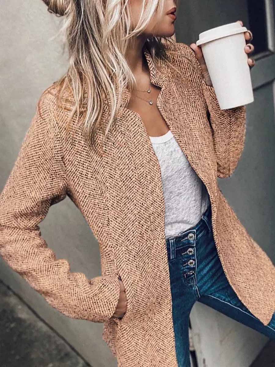 Lunimesd Retro Pocketed Heather Coat