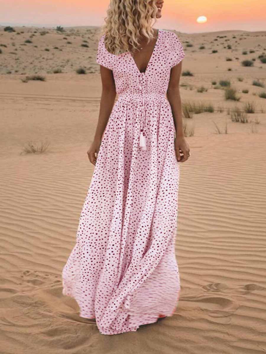 Lunimesd Polka Dot Bohemian Dress