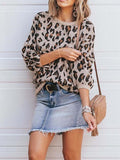Lunimesd Round Neck Leopard Sweater