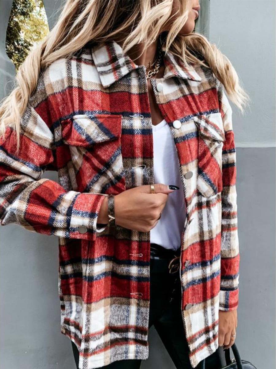 Lunimesd  Pumpkin Patches Plaid Jacket(warm)