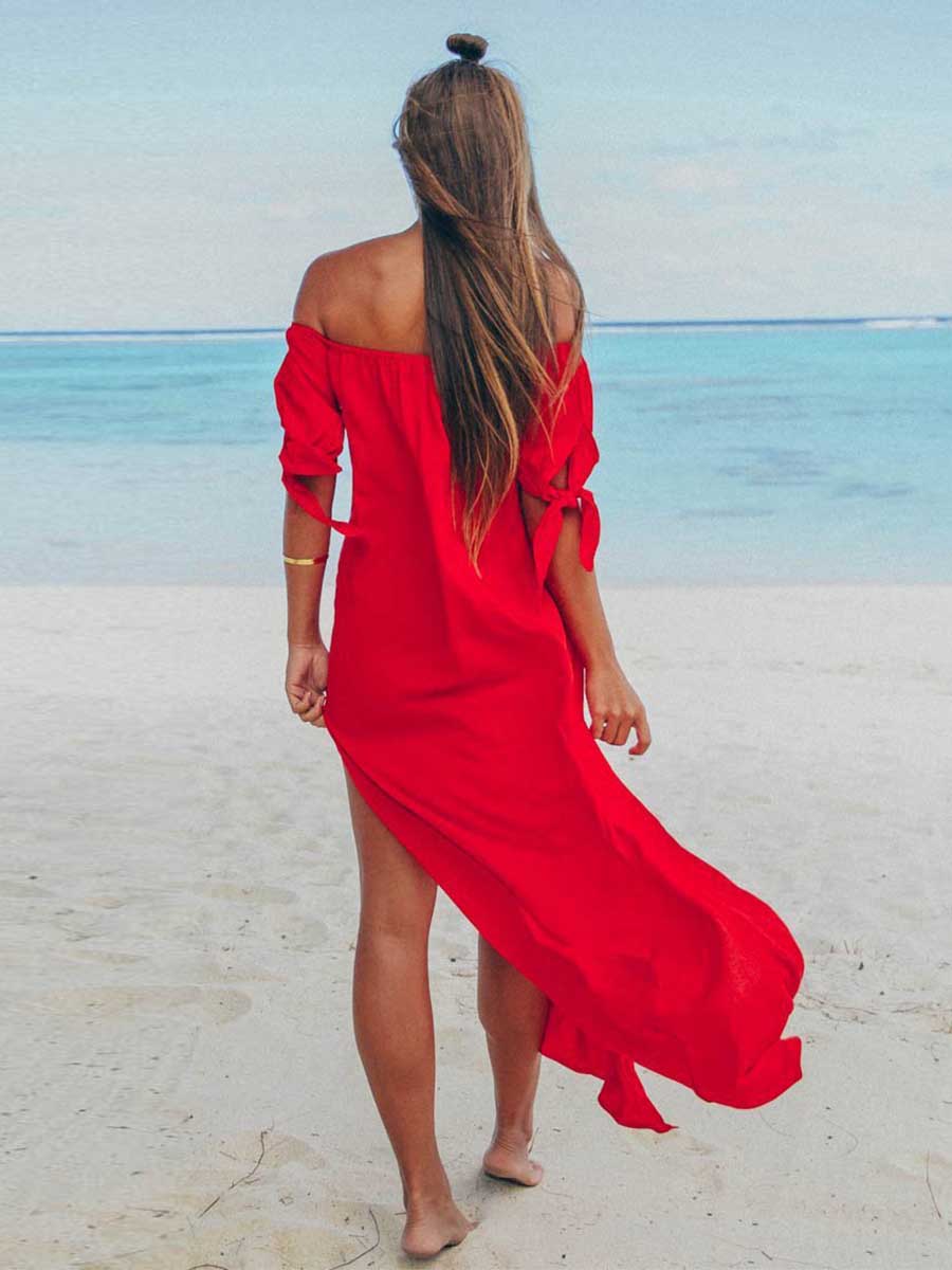 Lunimesd One-Shoulder Irregular Split Dress