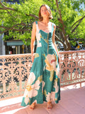 Botanical Ruffle Maxi Dress