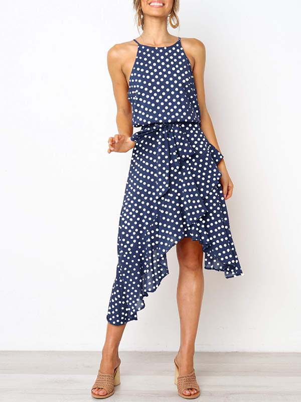Lunimesd Irregular Polka Dot Dress