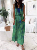 Lunimesd Elastic Waist Sleeveless Casual Maxi Dress