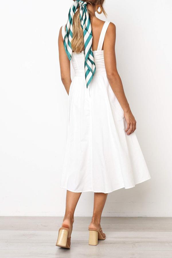 Lunimesd Sleeveless Solid Color Regular Fit Casual Wear Dress