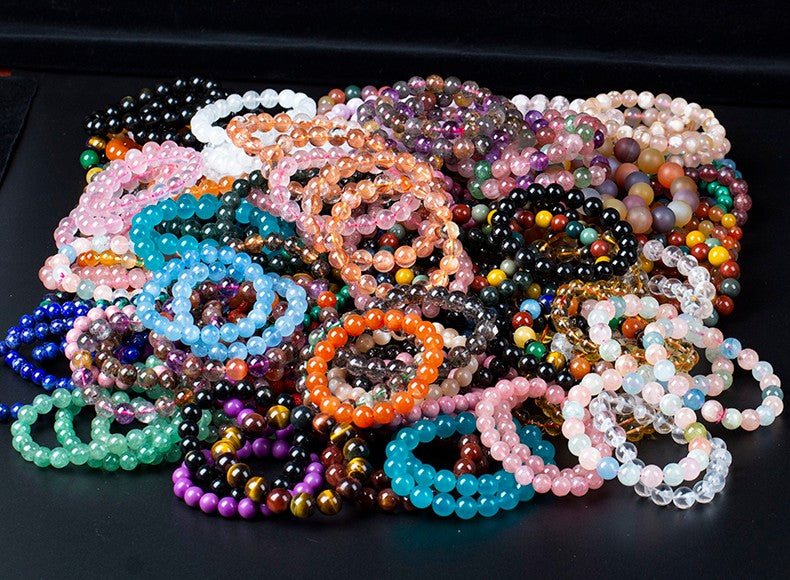 Natural Crystal Bead Bracelet — Assorted Colors