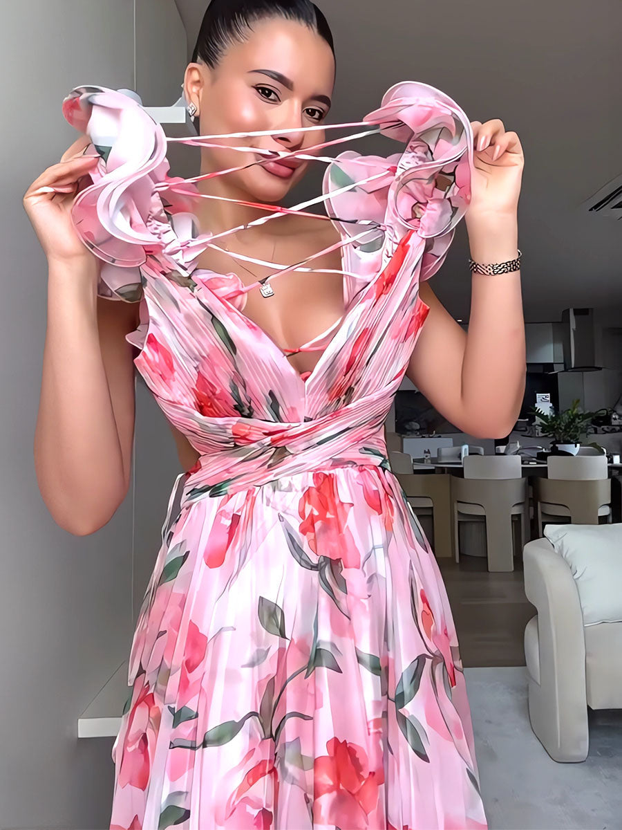 Blossom Lace-Up Dress