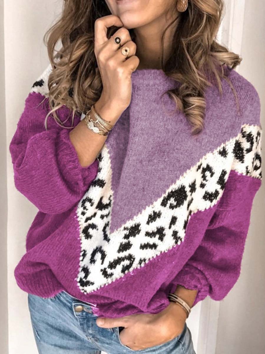 Lunimesd Leopard Stitching Tops