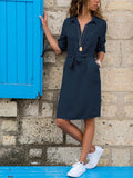 Lunimesd Lapel Shirt Casual Dress