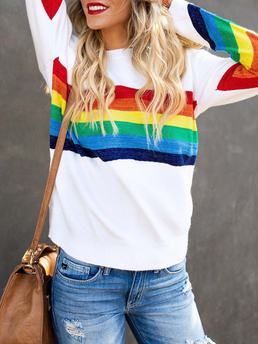 Lunimesd Rainbow Design White Top