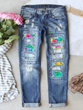 Lunimesd Tie Dye Ripped Jeans