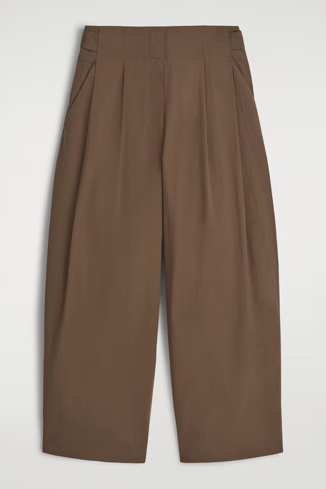 COTTON BARREL-LEG TROUSERS