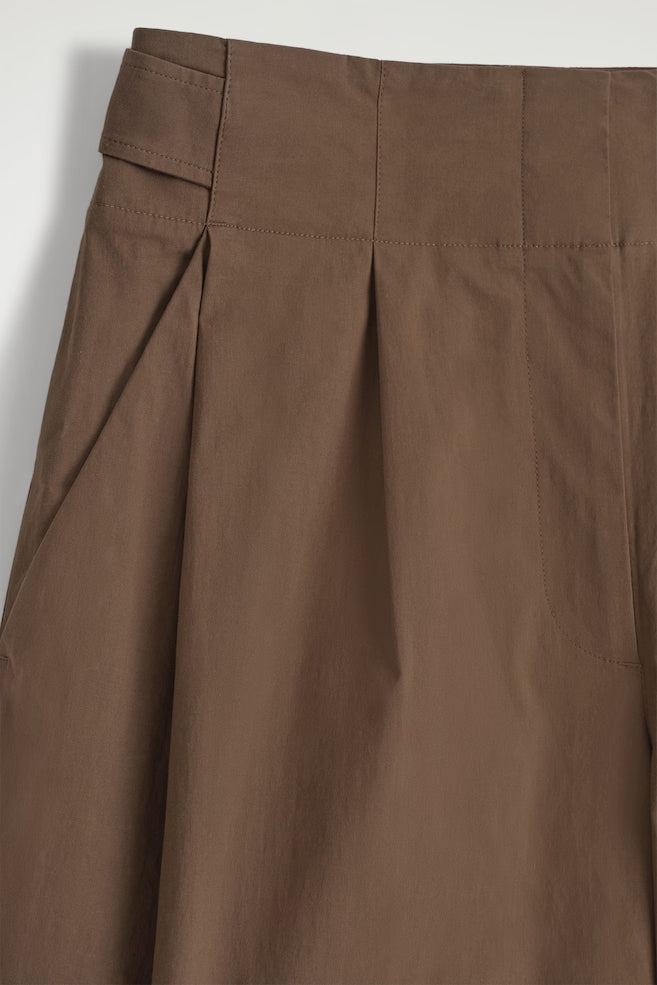 COTTON BARREL-LEG TROUSERS