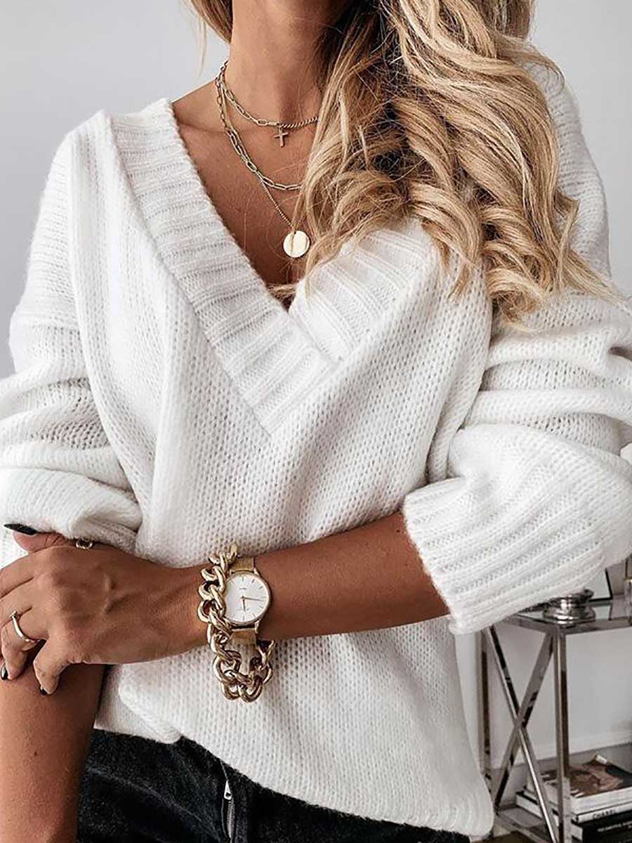 Lunimesd Excited for This V-neck Sweater