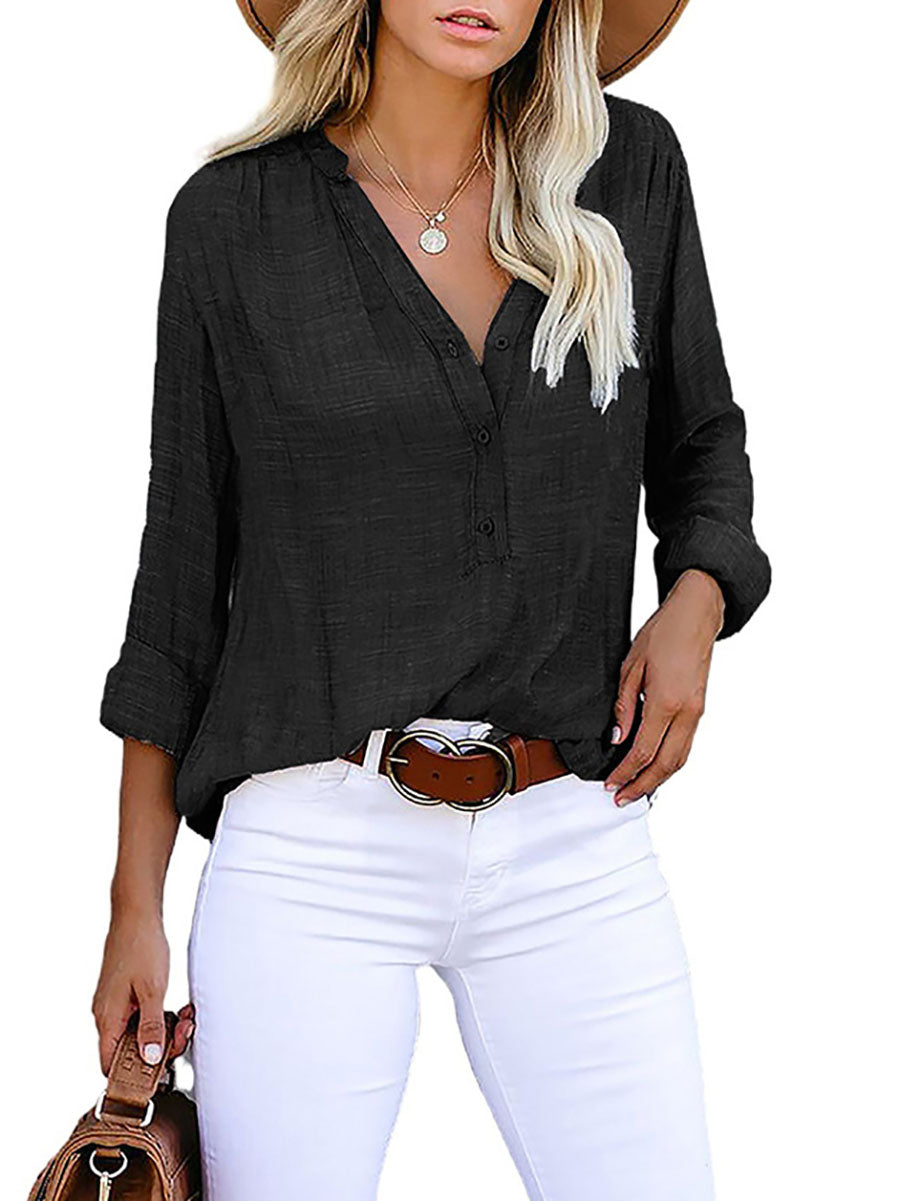 Lunimesd Loose Fashion Striped Long Sleeve Shirt(9 colors)