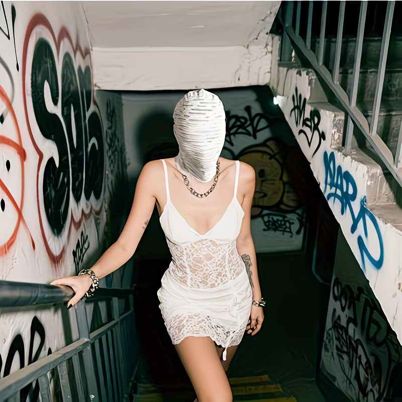 Textured Full Face Mask – Breathable Fabric Cosplay & Costume Accessory