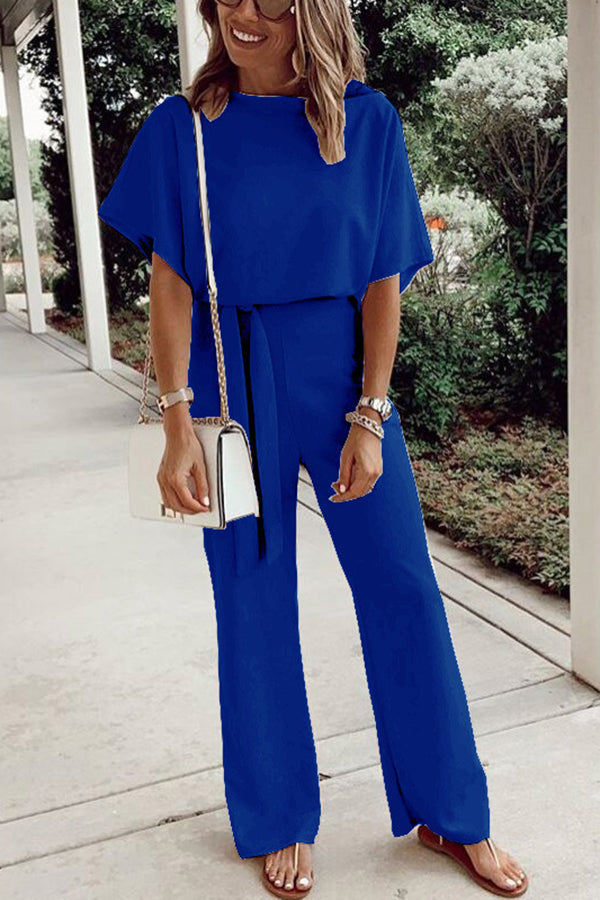 Lunimesd Spring Scene Tie Loose Jumpsuit