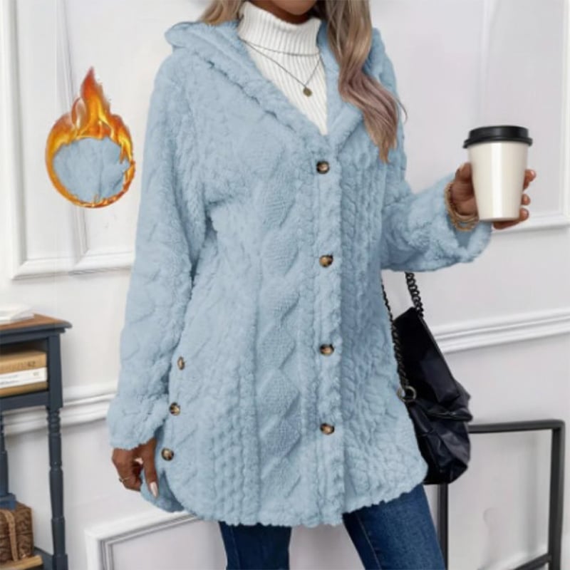 WOMEN'S HOODED CARDIGAN COAT
