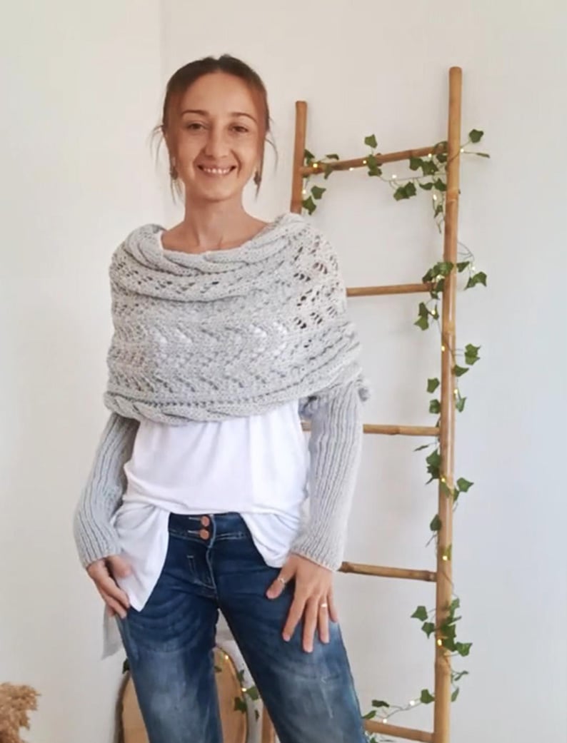 Knitted Cable Wrap, Shrugs For Women, Knitted Wrap