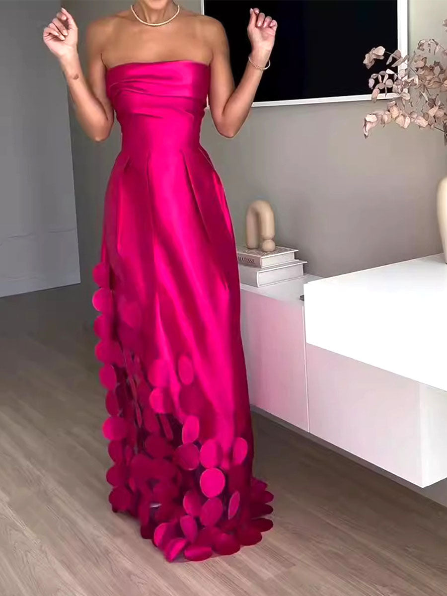 Orbit Flair Satin Gown
