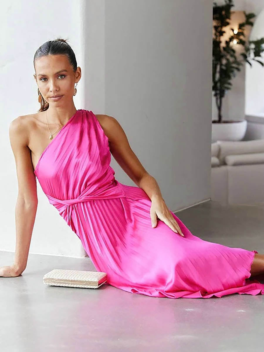 Lunimesd Solid Color Pleated Dress(7 Colors)