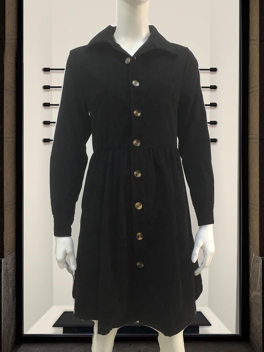 Lunimesd Single-Breasted Long-Sleeved Dress(4 colors)