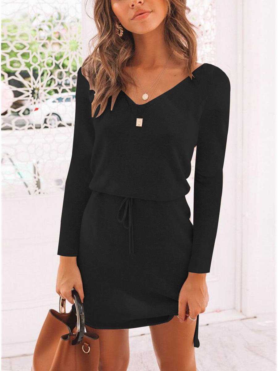 Lunimesd Long Sleeve Irregular Sexy Skirt