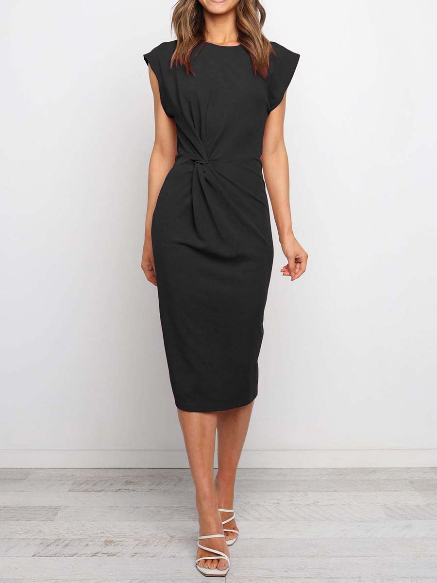Lunimesd Twist Knot Midi Dress