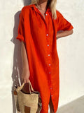 Casual Loose Button Dress
